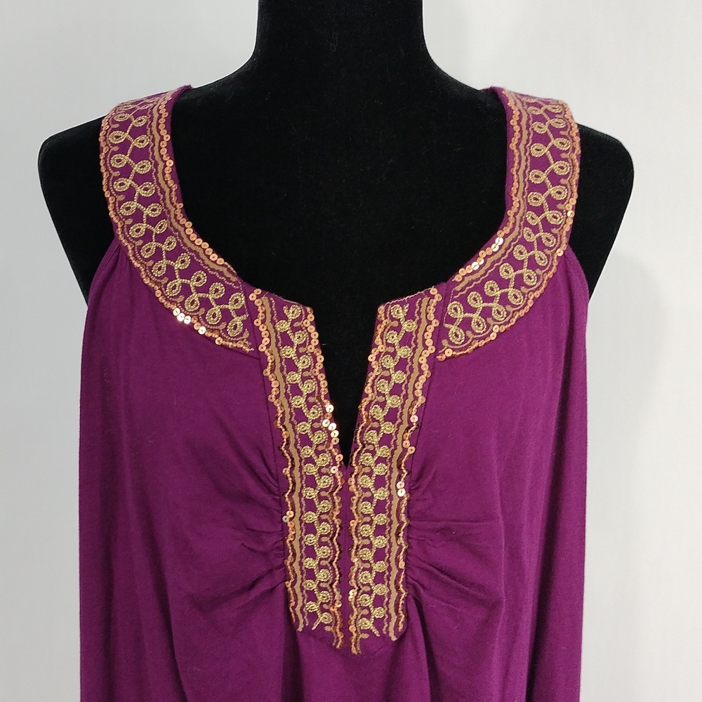 Lane Bryant Embroidery and Sequin Embellished Tank - Picture 4 of 9